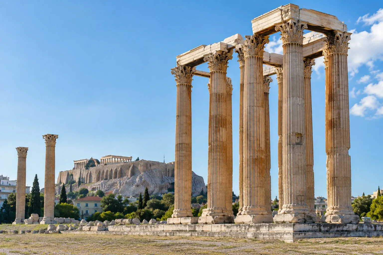 Der Tempel des olympischen Zeus und der Hadriansbogen, Athen