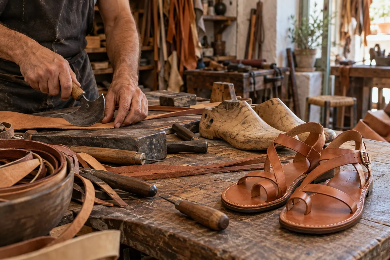 Die Werkstatt des Sandalenmachers, Athen